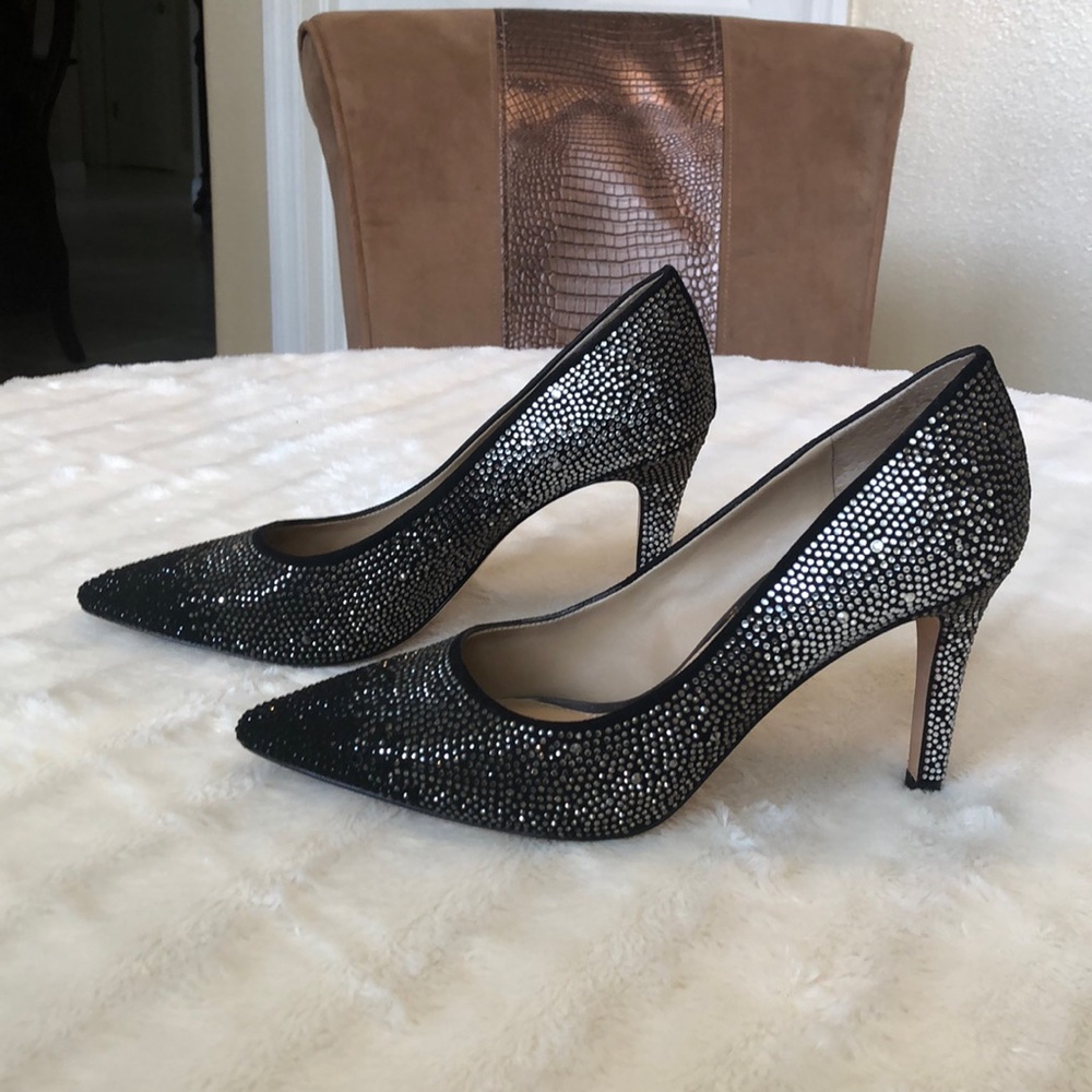 Black to Silver Ombré, Rhinestone Pump